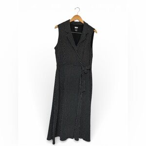 DKNY Black and White Polka Dot Elegant Date- Wedding Guest Dress Plus Sz 16